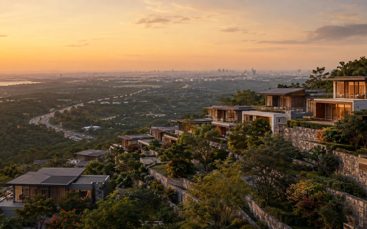 Conceptual hilltop landscape in Shamirpet, Hyderabad