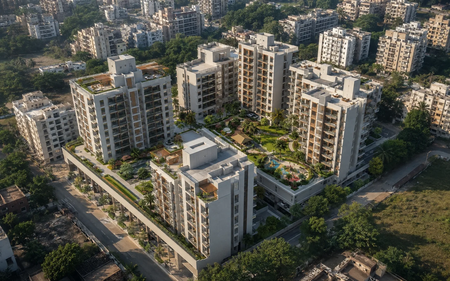 Ambivali residential development — A conceptual aerial perspective of the premium residential development.